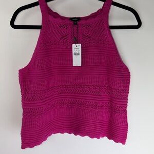 Express Women's Fuchsia Knit Crop Top
